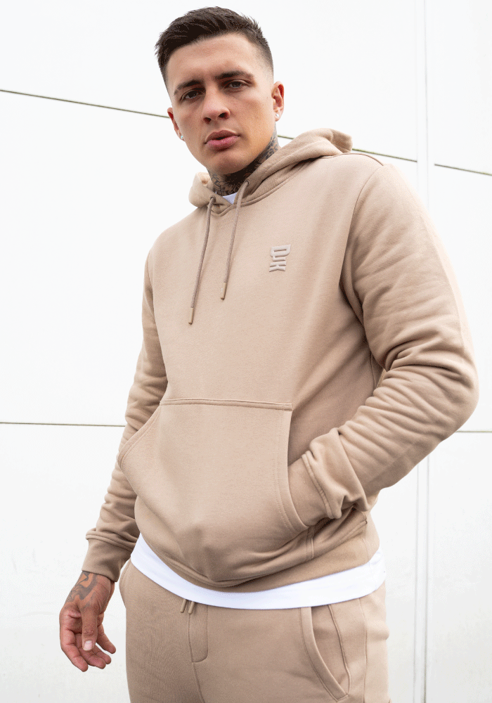 Beige pullover on sale hoodie men's